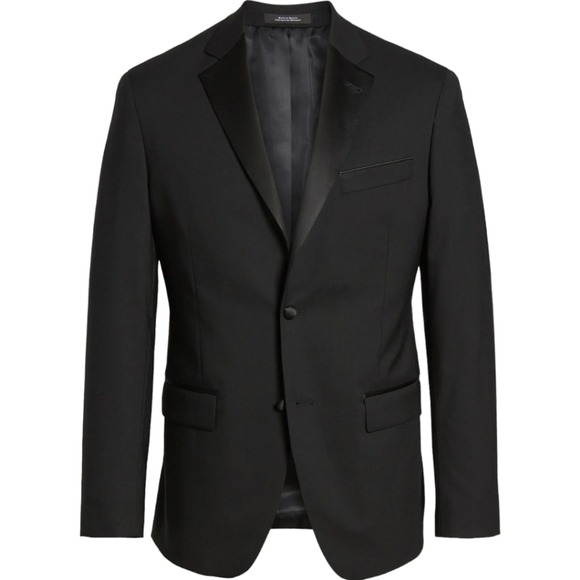 NWT Nordstrom's Rack Trim Fit Stretch Tuxedo Jacket Suit Blazer Black Size 42S - Picture 10 of 10